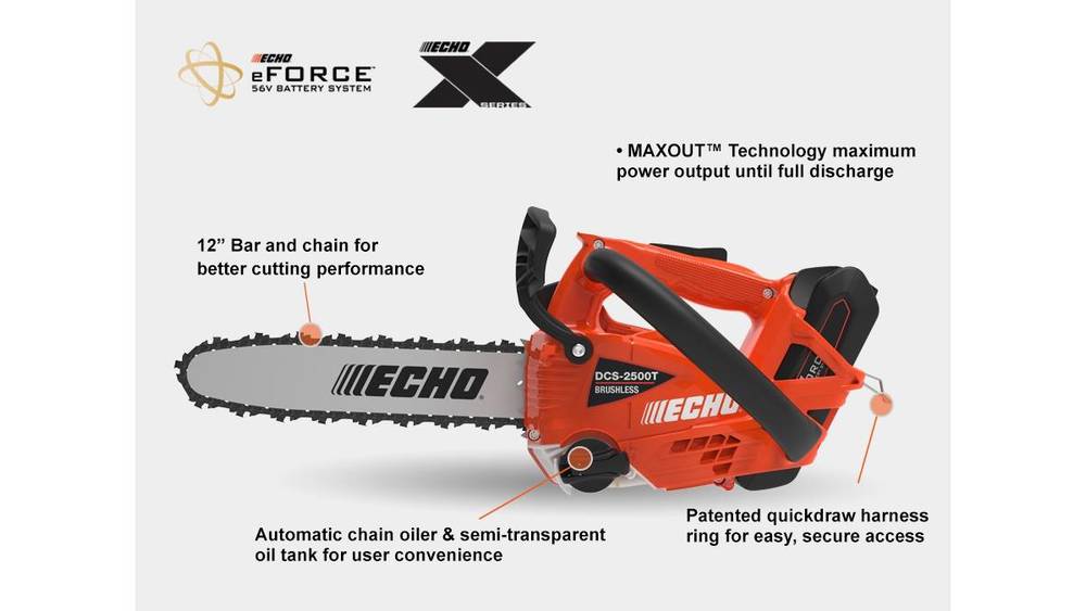 ECHO Cordless Chainsaw with Battery & Rapid Charger (DCS-2500T-battery-charger)