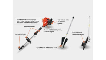ECHO Powerhead with Edger & Speed-Feed® 400 Trimmer Head Attachment (PAS-225VP) - 0